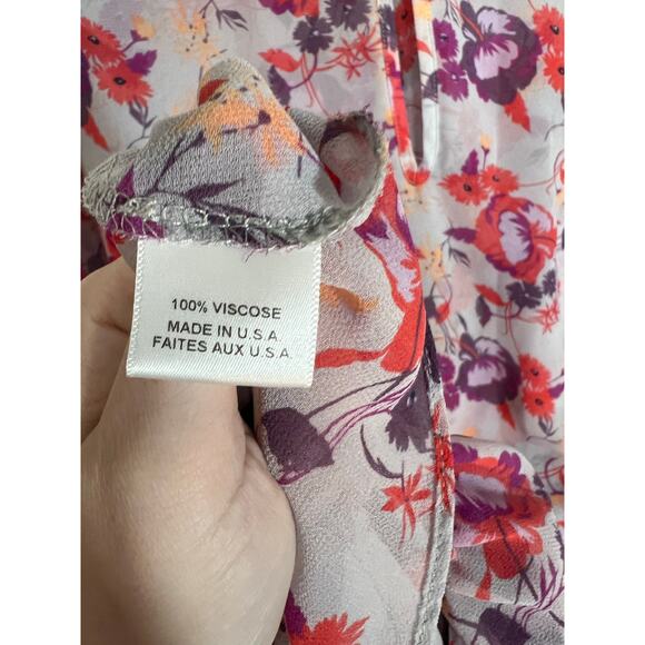 MISA Los Angeles Camila‎ Dress Purple Floral Smocked  Sleeve Mini Dress Sz Small - Picture 10 of 12